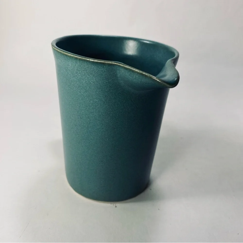 Bennington Potters Trigger Teal Creamer Double Handle Mid-Century Modern 1394 - Picture 10 of 13